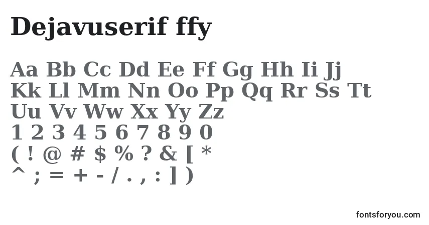 Schriftart Dejavuserif ffy – Alphabet, Zahlen, spezielle Symbole