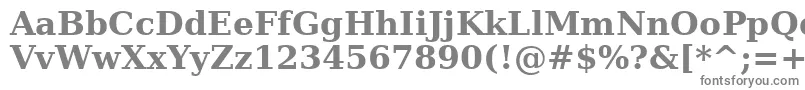 Dejavuserif ffy-fontti – harmaat kirjasimet valkoisella taustalla