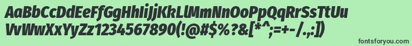FirasanscondensedHeavyitalic-fontti – mustat fontit vihreällä taustalla