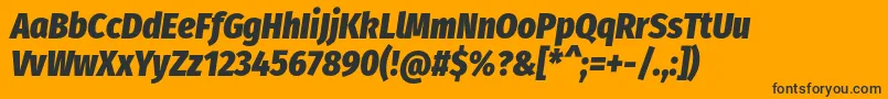 FirasanscondensedHeavyitalic-fontti – mustat fontit oranssilla taustalla