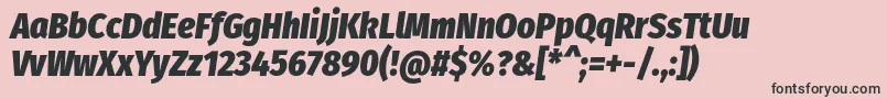 FirasanscondensedHeavyitalic-Schriftart – Schwarze Schriften auf rosa Hintergrund