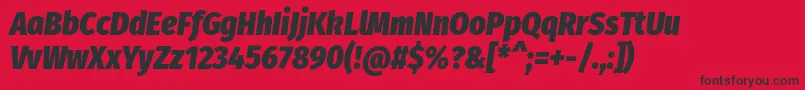 FirasanscondensedHeavyitalic-Schriftart – Schwarze Schriften auf rotem Hintergrund