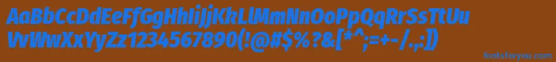 Шрифт FirasanscondensedHeavyitalic – синие шрифты на коричневом фоне