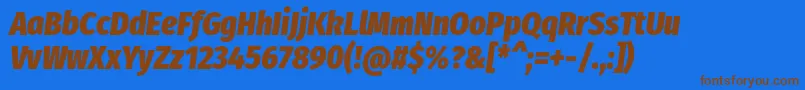 FirasanscondensedHeavyitalic Font – Brown Fonts on Blue Background