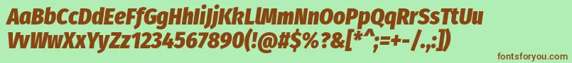 FirasanscondensedHeavyitalic-Schriftart – Braune Schriften auf grünem Hintergrund