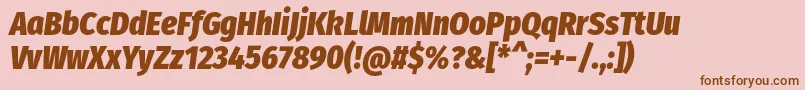 FirasanscondensedHeavyitalic-Schriftart – Braune Schriften auf rosa Hintergrund