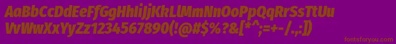 FirasanscondensedHeavyitalic-fontti – ruskeat fontit violetilla taustalla