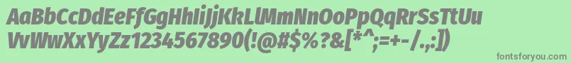 Шрифт FirasanscondensedHeavyitalic – серые шрифты на зелёном фоне