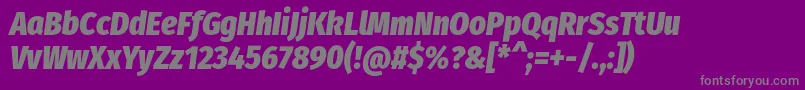 Saiba mais sobre a fonte FirasanscondensedHeavyitalic Fonte FirasanscondensedHeavyitalic – fontes cinzas em um fundo violeta