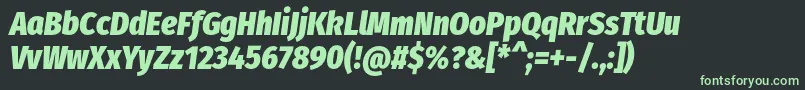 Fonte FirasanscondensedHeavyitalic – fontes verdes em um fundo preto