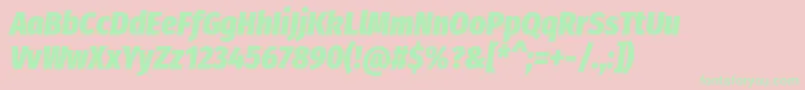 フォントFirasanscondensedHeavyitalic – ピンクの背景に緑の文字