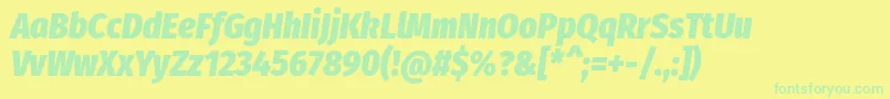 FirasanscondensedHeavyitalic-fontti – vihreät fontit keltaisella taustalla