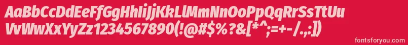 フォントFirasanscondensedHeavyitalic – 赤い背景にピンクのフォント