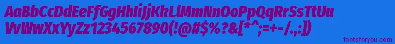 FirasanscondensedHeavyitalic Font – Purple Fonts on Blue Background