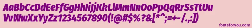 FirasanscondensedHeavyitalic-Schriftart – Violette Schriften auf rosa Hintergrund