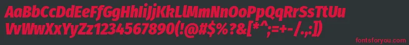 FirasanscondensedHeavyitalic Font – Red Fonts on Black Background