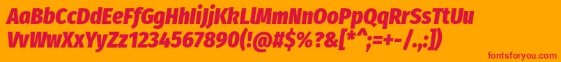 FirasanscondensedHeavyitalic Font – Red Fonts on Orange Background