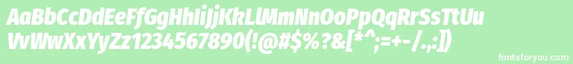 フォントFirasanscondensedHeavyitalic – 緑の背景に白い文字