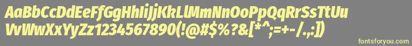 FirasanscondensedHeavyitalic-Schriftart – Gelbe Schriften auf grauem Hintergrund