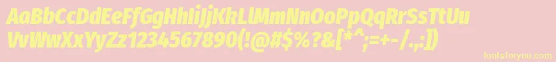 フォントFirasanscondensedHeavyitalic – 黄色のフォント、ピンクの背景