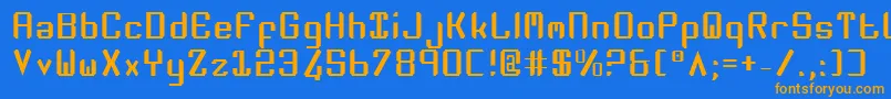 Zeev2 Font – Orange Fonts on Blue Background