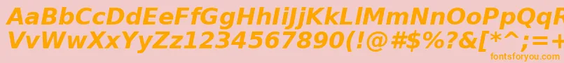 PrimaSansBoldObliqueBt Font – Orange Fonts on Pink Background