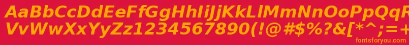 PrimaSansBoldObliqueBt Font – Orange Fonts on Red Background