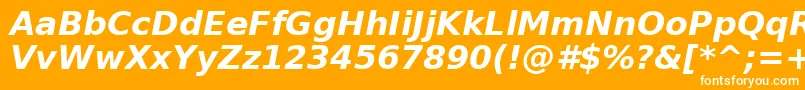 PrimaSansBoldObliqueBt Font – White Fonts on Orange Background