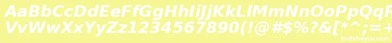 PrimaSansBoldObliqueBt Font – White Fonts on Yellow Background