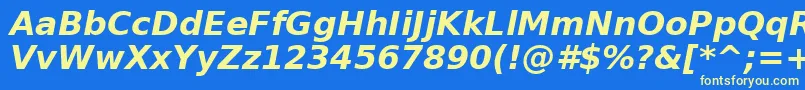 PrimaSansBoldObliqueBt Font – Yellow Fonts on Blue Background