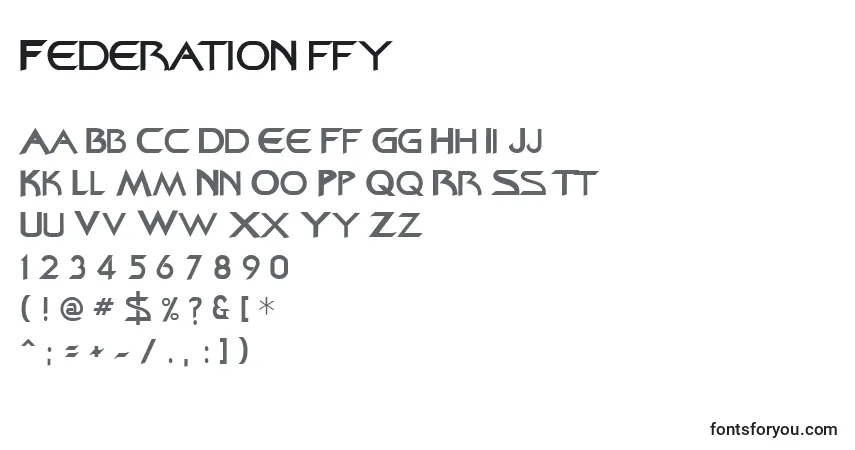 Federation ffy-fontti – aakkoset, numerot, erikoismerkit