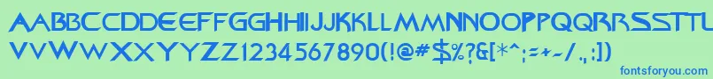 Federation ffy Font – Blue Fonts on Green Background