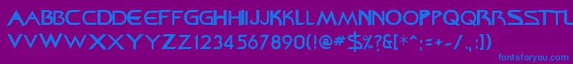 フォントFederation ffy – 紫色の背景に青い文字