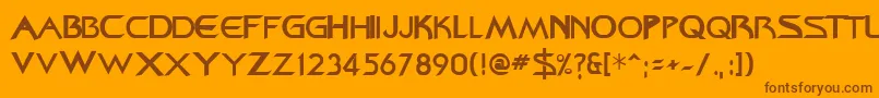Federation ffy Font – Brown Fonts on Orange Background