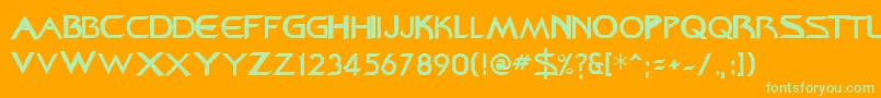 Federation ffy Font – Green Fonts on Orange Background
