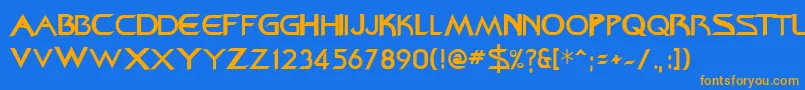 Federation ffy Font – Orange Fonts on Blue Background