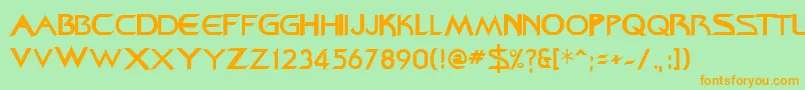 Federation ffy Font – Orange Fonts on Green Background