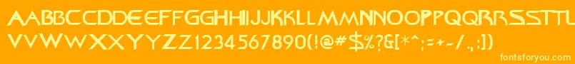 Federation ffy Font – Yellow Fonts on Orange Background