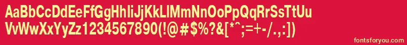 PragmaticaBold65b Font – Yellow Fonts on Red Background