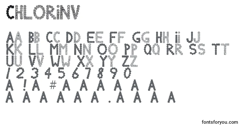 Czcionka Chlorinv – alfabet, cyfry, specjalne znaki