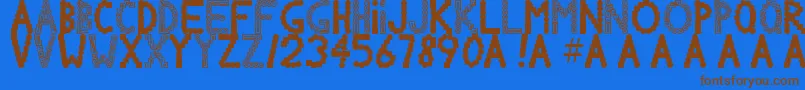 Chlorinv Font – Brown Fonts on Blue Background