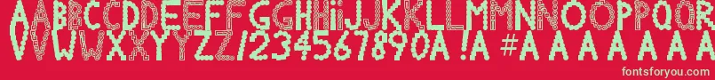 Chlorinv Font – Green Fonts on Red Background