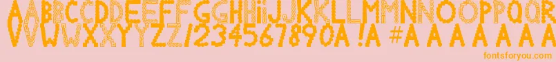 フォントChlorinv – オレンジの文字がピンクの背景にあります。
