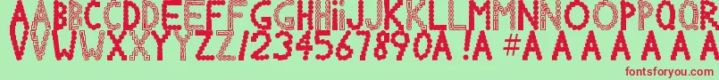 Chlorinv Font – Red Fonts on Green Background