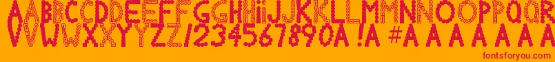 フォントChlorinv – オレンジの背景に赤い文字