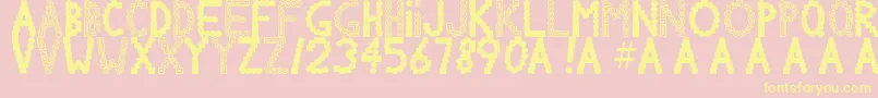 Chlorinv-Schriftart – Gelbe Schriften auf rosa Hintergrund