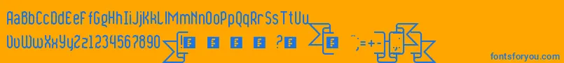 RibbonsAndBanners Font – Blue Fonts on Orange Background