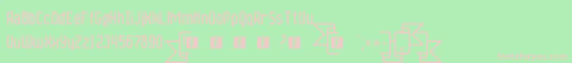 RibbonsAndBanners Font – Pink Fonts on Green Background