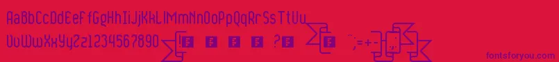 RibbonsAndBanners Font – Purple Fonts on Red Background