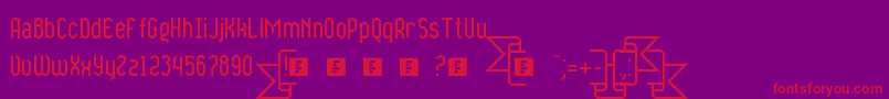 RibbonsAndBanners Font – Red Fonts on Purple Background